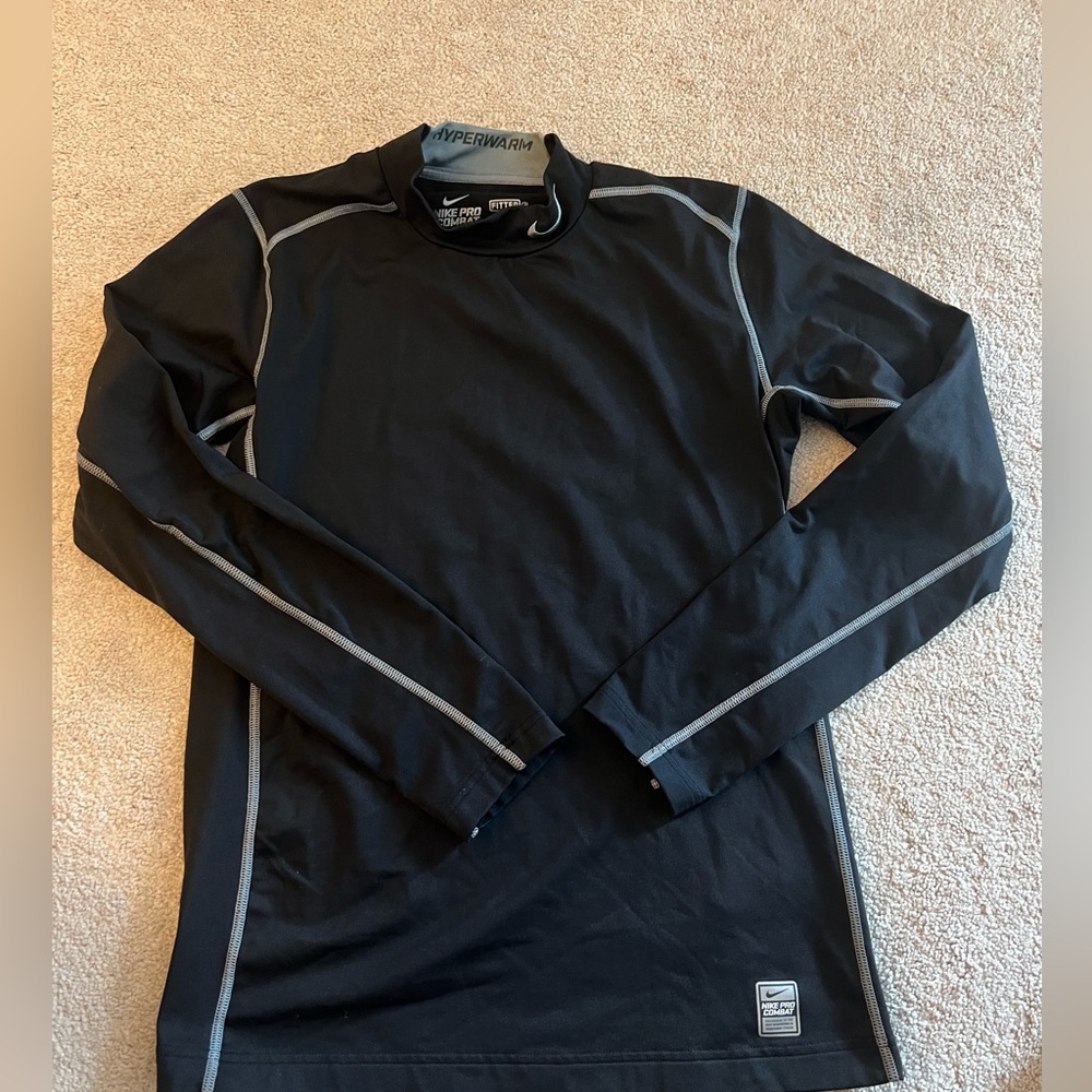 Nike Pro Combat Hyperwarm Fitted Black Cold Gear Shirt Men’s Medium